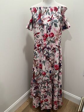 Guadalupe Floral Off-Shoulder Maxi Dress - smocking chest size M/L